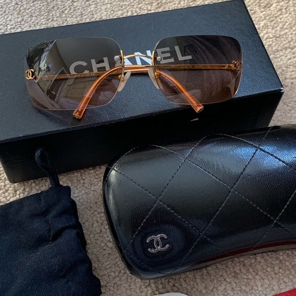 SOLD Vintage Chanel Y2K Rimless Sunglasses - Picture 10 of 13